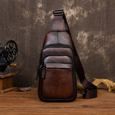 Bolsa Mensajero de Cuero Genuino Estilo Retro para Hombre - Image 6