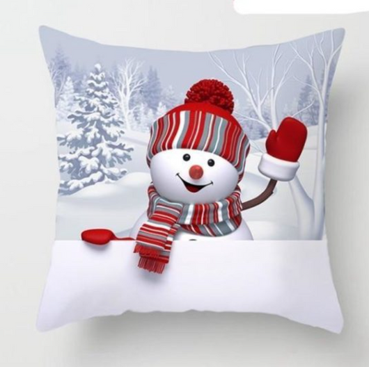 Funda de Almohada Navideña Muñeco de Nieve Tono Melocotón - Image 18