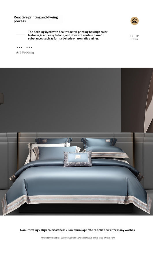 Juego de Cama 4 Piezas Algodón Puro Satinado con Bordados - Image 22