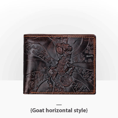 Cartera de Cuero Artesanal Grabada Retro para Hombre - Image 39