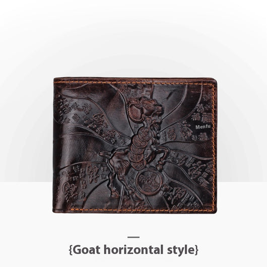 Cartera de Cuero Artesanal Grabada Retro para Hombre - Image 39
