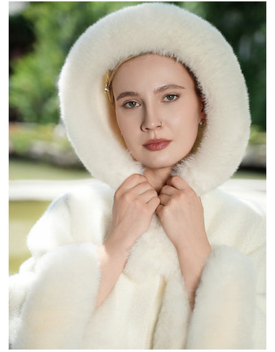 Abrigo Capa Talla Grande con Cuello de Peluche Versátil - Image 14