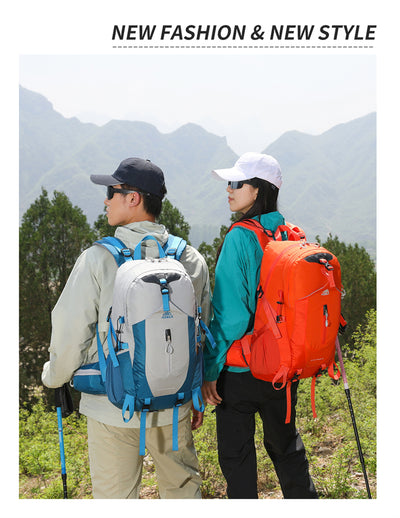 Mochila de Trekking AZELA Electron 40L - Blanco y Azul Marino para Senderismo y Viajes - Image 42