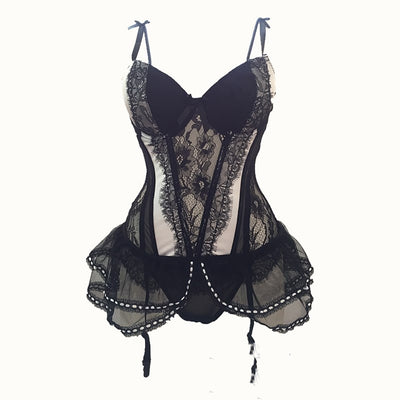 Conjunto Lencería Conejita Sexy con Corsé y Liga - Uniforme Flirty - Image 6