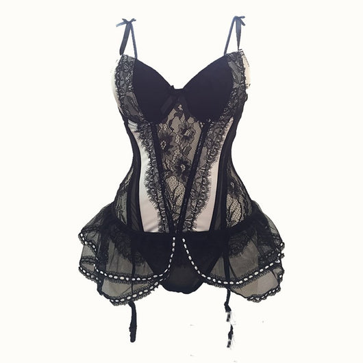 Conjunto Lencería Conejita Sexy con Corsé y Liga - Uniforme Flirty - Image 6