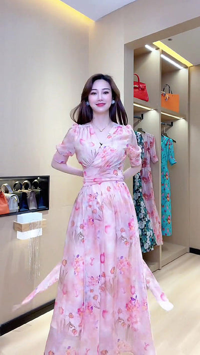 Vestido Estampado Floral con Cordones Ajustables - Image 3