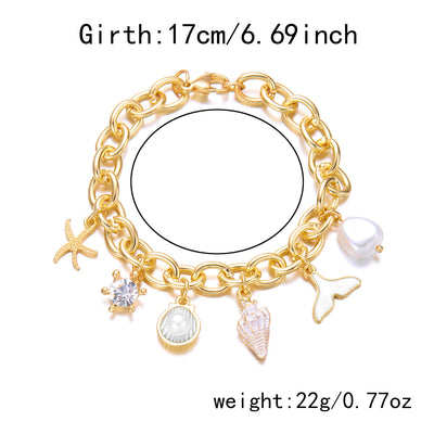 Collar y Pulsera de Perlas con Colgantes de Concha y Estrella de Mar - Image 10