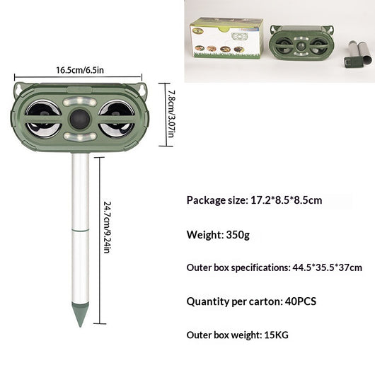 Repelente Ultrasónico Solar para Perros y Aves con Carga y Voz - Image 6