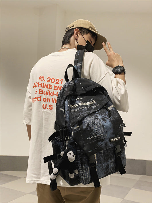 Mochila Harajuku Negra Estilo Metal Urbano - Serie Mountain - Image 8