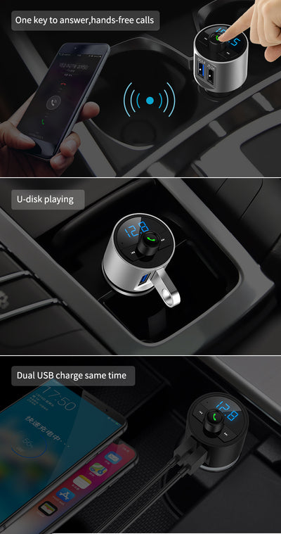 Transmisor FM Bluetooth con Carga Rápida para Auto BT56 - Image 16