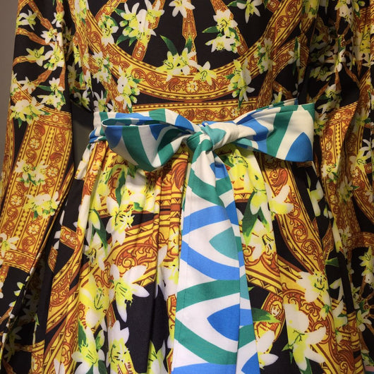 Vestido Suelto Estampado con Cuello Redondo y Cintura Ajustable - Image 7
