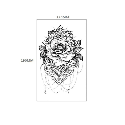 Tatuaje Temporal Floral Impermeable Rosa Negra - Diseño Totem Personalizable - Image 19