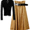 Conjunto de Falda Midi Tejida Elegante - Estilo Occidental para Primavera e Invierno