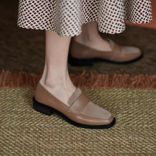 Mocasines Retro de Cuero Suave para Mujer con Costura Artesanal - Image 13