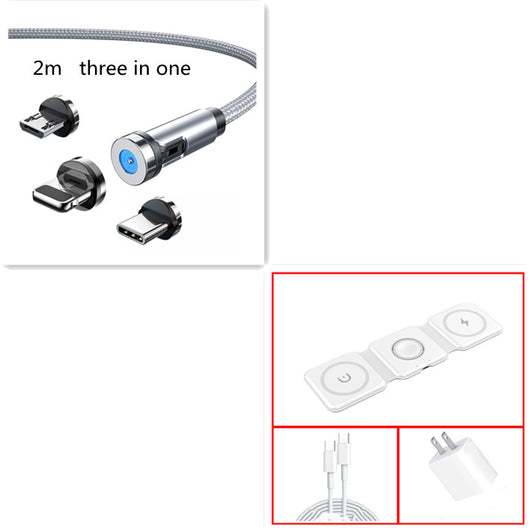 Cable Magnético 3 en 1 de 540° Rotativo - Carga Rápida Android, USB-C y Lightning - Image 23