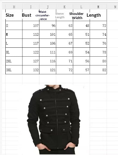 Chaqueta Militar Steampunk Gótica Vintage Negra para Hombre - Image 6
