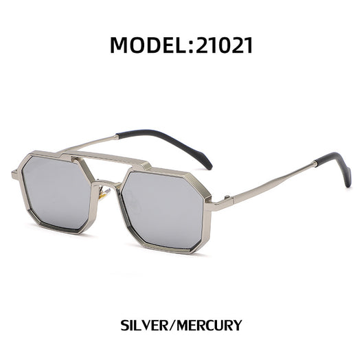 Gafas de Sol Steampunk Marco Poligonal Compacto - Image 3