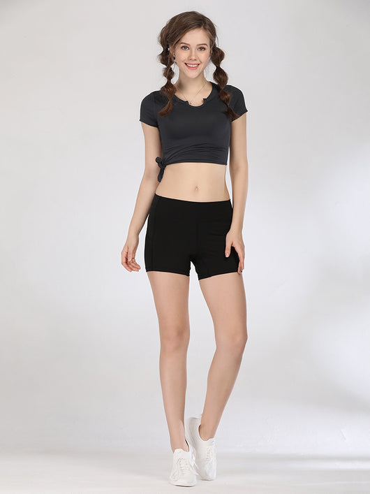 Conjunto de Yoga Ajustado de Manga Corta - Image 10