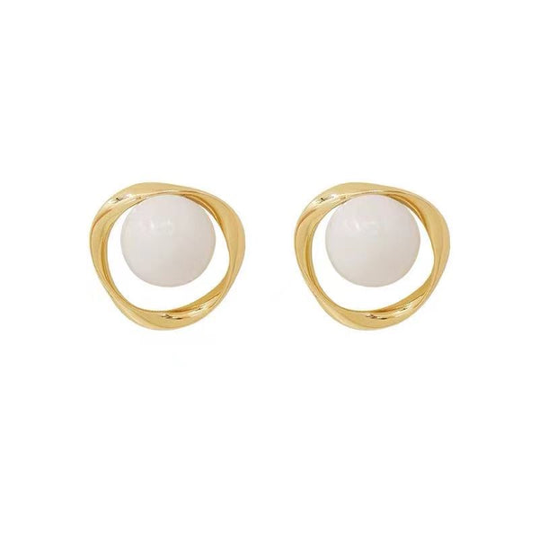 Aretes de Plata S925 con Perla y Cierre de Aguja para Mujer