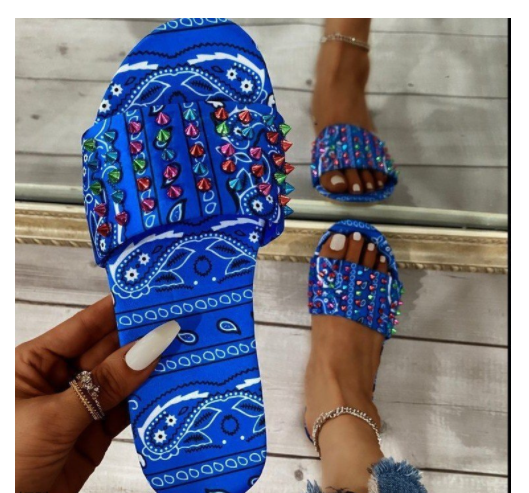 Sandalias Planas Casual con Remaches y Estampado Europeo - Image 10