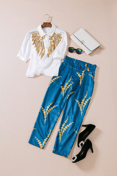 Conjunto de Camisa y Pantalón Bordado - Image 3