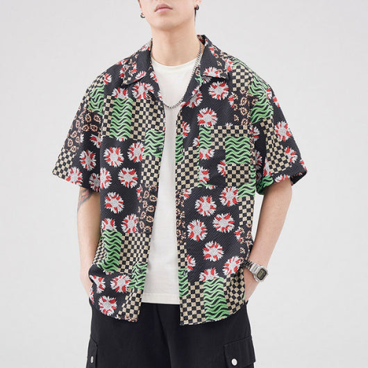 Camisa Hawaiana Retro Seersucker de Manga Corta para Hombre - Image 6