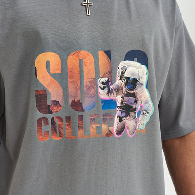 Camiseta Suelta Estampado Astronauta Manga Corta para Hombre - Image 4
