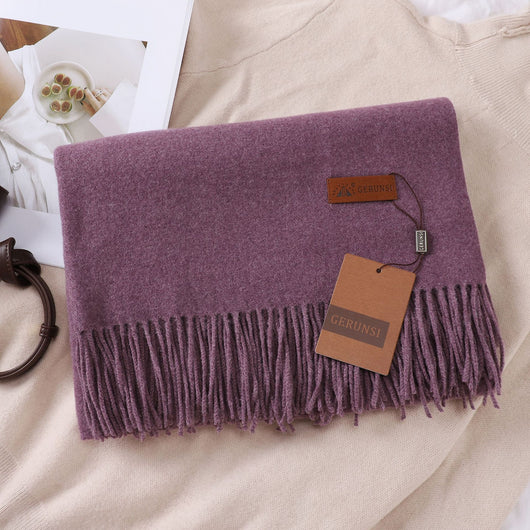 Bufanda de Imitación Cachemira en Colores Sólidos para Mujer - Image 23