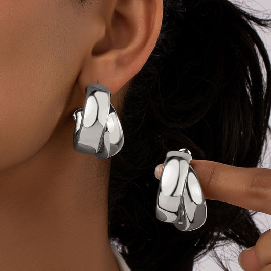 Aretes Redondos de Diseño Contemporáneo Europa América - Estilo Personalizado - Image 3
