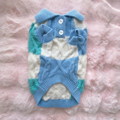 Cardigan con Cuello Polo a Cuadros para Mascotas Pequeñas y Medianas - Image 6