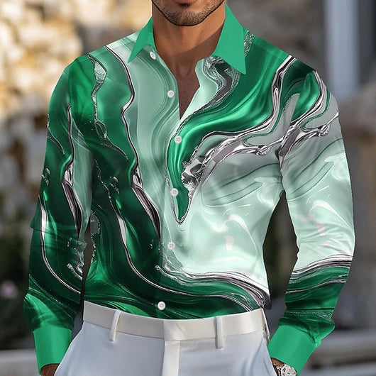 Camisa Casual de Manga Larga con Solapa para Hombre - Image 16
