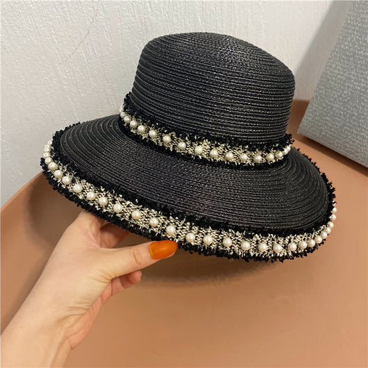 Sombrero Pescador con Alas Amplias y Detalles de Perlas Franjadas - Image 16