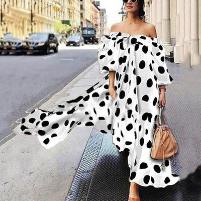 Vestido Bohemio de Lunares para Mujer con Hombros Descubiertos - Image 5