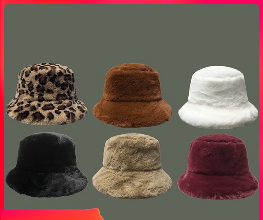 Gorro Pescador Leopardo Retro Cálido para Mujer