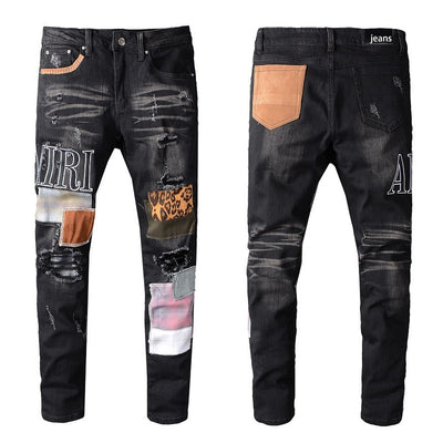 Jeans Slim Fit Elásticos con Parches Bordados de Marca Premium - Image 6