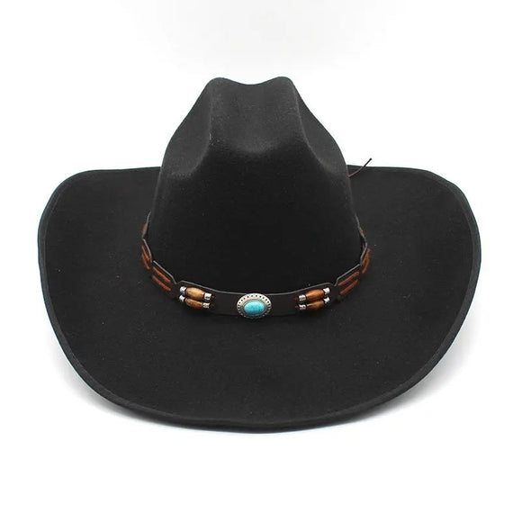 Conjunto Western: Gorro de Lana Turquesa, Cinturón y Denim Auténtico