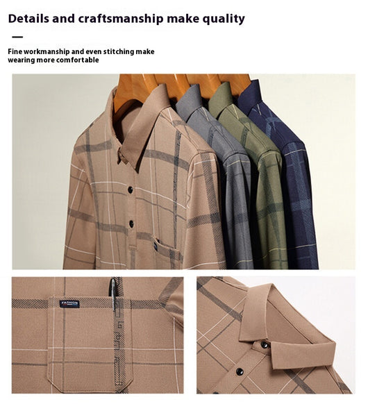 Polo Casual de Rayas Manga Larga para Hombre - Otoño - Image 11