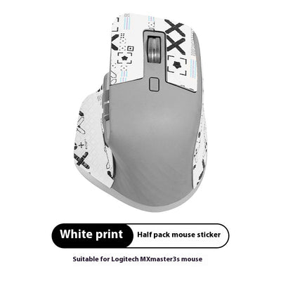 Red and black anti-slip sticker set with geometric and text patterns for Logitech MX Master 3s mouse. - Image 9