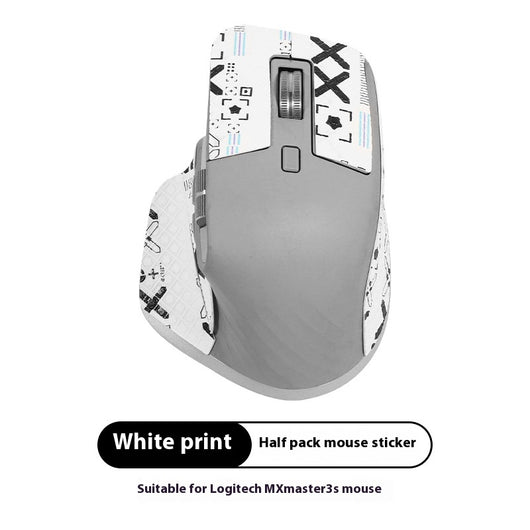 Red and black anti-slip sticker set with geometric and text patterns for Logitech MX Master 3s mouse. - Image 9