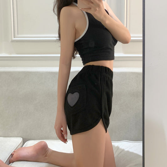 Shorts Blancos de Cintura Alta Ajustados