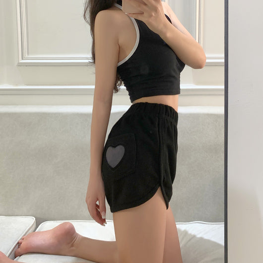 Shorts Blancos de Cintura Alta Ajustados