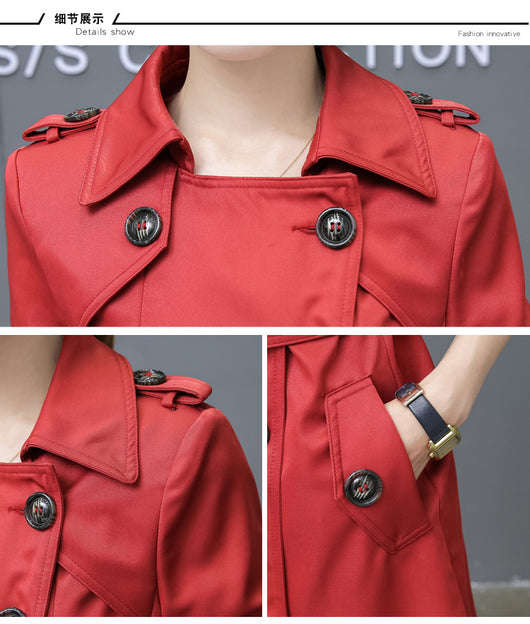 Abrigo Trench Coat Ajustado Talla Grande Largo Medio - Image 23