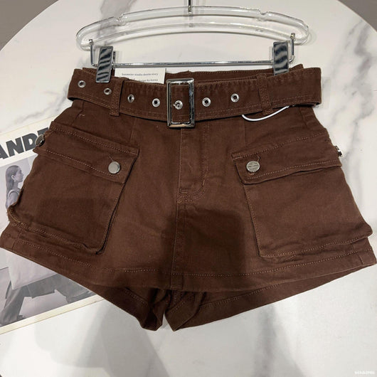 Shorts Denim Retro para Mujer con Bolsillos Grandes y Cinturón - Image 30