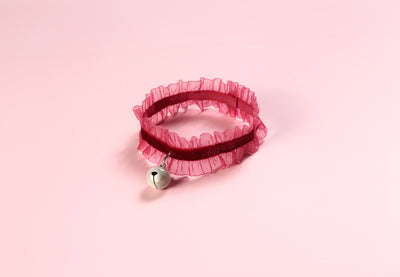 Collar Ajustable de Terciopelo y Encaje con Campana para Mascotas y Repelente de Insectos - Image 5