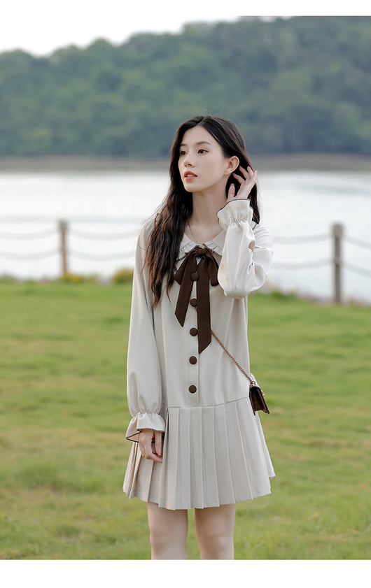 Vestido Largo Elegante con Mangas Largas Estilo Universitario para Mujer - Image 17