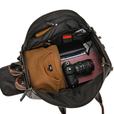 Bolsa de Viaje Vintage de Cuero Plegable Multifuncional - Image 5