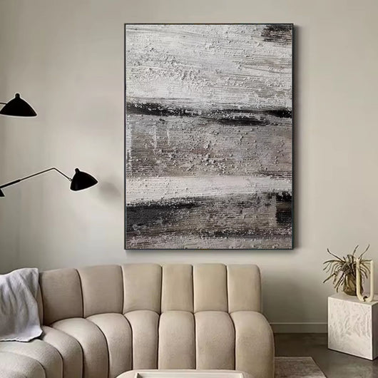 Cuadro Abstracto Minimalista en Gris - Pintura al Óleo Texturizada sin Marco - Image 11