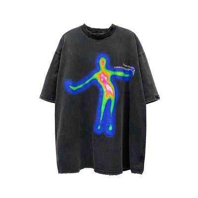 Camiseta Suelta Estampada de Manga Corta Unisex - Image 7