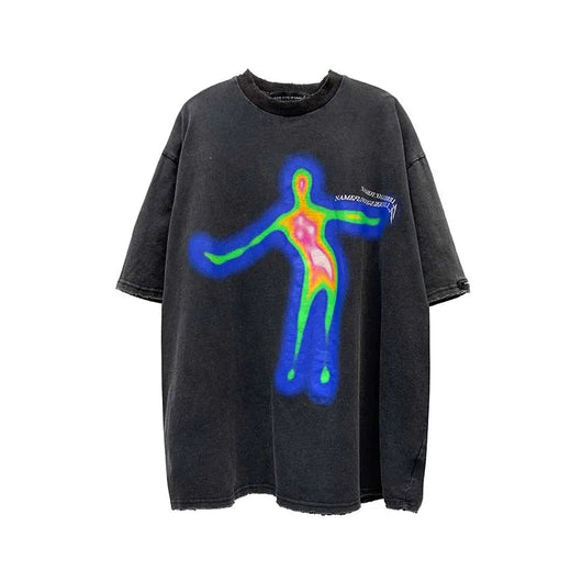 Camiseta Suelta Estampada de Manga Corta Unisex - Image 7