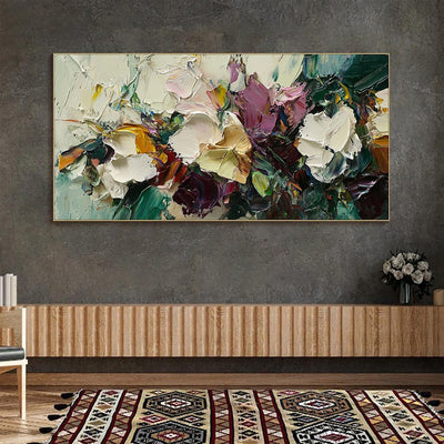 Cuadro de Flores al Óleo Pintado a Mano - Lienzo Artístico Decorativo para el Hogar - Image 9
